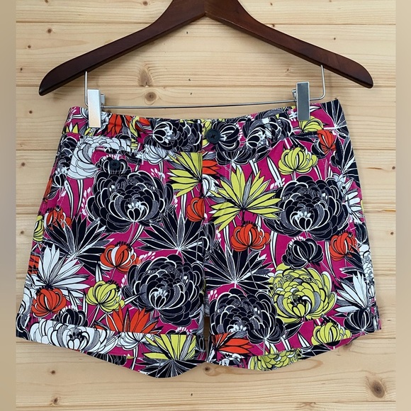 BANANA REPUBLIC Women’s Size 2 Vibrant Floral Tropical Summer Shorts Pockets - Picture 1 of 13